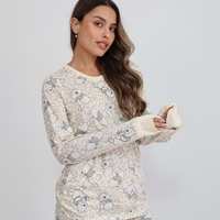 פיג'מה DELTA מעבר ויסקוזה מידות גדולות XXL נשים פו הדב