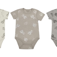 בגד גוף קיץ מדוגם 3-24M תינוקות בנים (ירוק/אפור/אופוויט)
