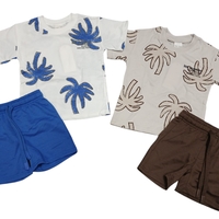 חליפה קיץ מדוגמת 2-10 בנים (כחול/חום)