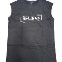 חולצה ללא שרוול 100% כותנה M-XXL גבר (שחור)