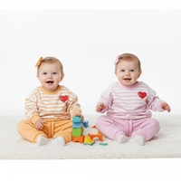 חליפה פוטר מדוגמת 12-24M תינוקות בנות (סגול/צהוב/כתום/ורוד)