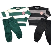 חליפה פוטר מדוגמת 12-24M בנים (אפור/כחול/שחור/ירוק)