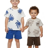 חליפה קיץ מדוגמת 2-10 בנים (כחול/חום)