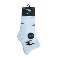 מארז 3 זוגות גרבי רבע NIKE גבר (37-40) לבן