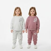 חליפה פוטר מדוגמת 2-8 בנות (ורוד/אפור בהיר/סגול/אפור כהה)