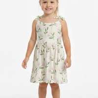 שמלה קיץ מדוגמת בד ריב 2-10 בנות (פרחוני)