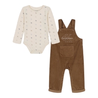 אוברול Calvin Klein חום קורדרוי ובגד גוף לבן