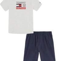 חליפת מכנס Tommy Hilfiger בייבי לבן משבצות