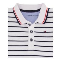 אוברול TOMMY HILFIGER פולו פסים כחול לבן לוגו בחזה