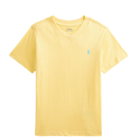 חולצת Ralph lauren צהוב בננה צווארון וי ג'רזי פוני רקום בנים