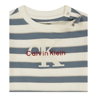 אוברול CALVIN KLEIN שמנת פסים קצר