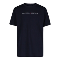 חולצת Tommy Hilfiger קלאסית כחול כהה כיתוב לוגו בחזה