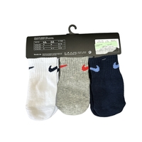 מארז 3 זוגות גרביים NIKE כחול אפור לבן מידה 6-12 חודשים