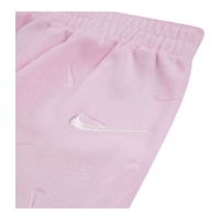 חליפת מכנס NIKE קטיפה ורוד בייבי בגד גוף ומכנסיים