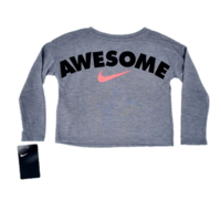 חולצת מעבר NIKE אפורה וי ורוד מקדימה AWSOME מאחור