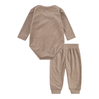 חליפת מכנס NIKE קטיפה חום בהיר בגד גוף ומכנסיים