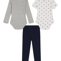 סט 3 חלקים Tommy hilfiger אפור לבן כחול