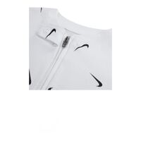 אוברול NIKE קליל ודק מבד ויסקוזה לבן הדפסי וי לאורכו בשחור NB