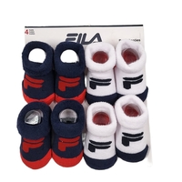 מארז 4 זוגות גרבנעליים FILA לבן כחול אדום מידה 18-24 חודשים