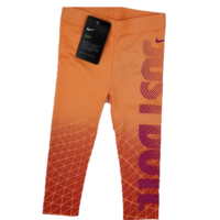 טייץ NIKE ארוך כתום זוהר כיתוב JUST DO IT לאורך בסגול