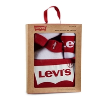 מארז לתינוקת 3 חלקים Levi's לבת אדום לבן מידה 6-12 חודשים