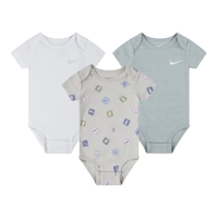 מארז 3 בגדי גוף קצר טורקיז אפור לבן