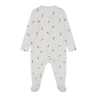 אוברול NIKE קליל ודק מבד ויסקוזה לבן הדפסי וי לאורכו באדום NB