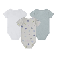 מארז 3 בגדי גוף קצר טורקיז אפור לבן