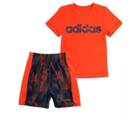 חליפת מכנס ADIDAS בייבי דרייפיט קצרה כתומה מכנס מקושקש