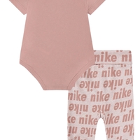 חליפת מכנס NIKE בייבי בגד גוף אפרסק מכנס חיתול תואם לוגו לאורכו