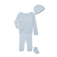 סט 4 חלקים Calvin klein בייבי: מכנס, חולצה, כובע וגרביים תכלת