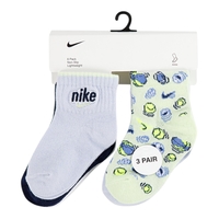 מארז 6 זוגות גרביים Nike סמיילי תכלת לבן שמנת מידה 06-12 חודשים