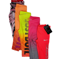 טייץ NIKE ארוך ירוק סימון וי פסים זוהרים בתחתית