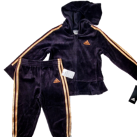 חליפת מכנס ADIDAS קטיפה שחורה מלמלה