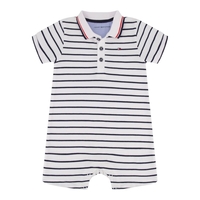אוברול TOMMY HILFIGER פולו פסים כחול לבן לוגו בחזה