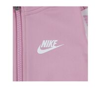 חליפת מכנס NIKE ז'קט ורוד בייבי פס לבן בזרועות
