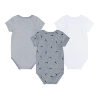 מארז 3 בגדי גוף NIKE שרוול קצר לבן אפור פסים