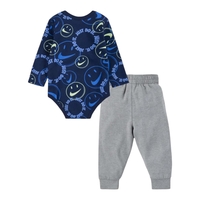 חליפת מכנס NIKE אפור כחול סמיילי בגד גוף ומכנסיים