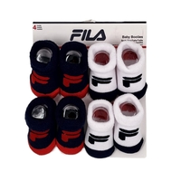 מארז 4 זוגות גרבנעליים FILA לבן כחול אדום מידה 18-24 חודשים