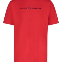 חולצת Tommy Hilfiger קלאסית אדומה כיתוב לוגו בחזה