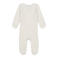 אוברול Calvin Klein שמנת הדפסי לוגו ופרחים לאורכו