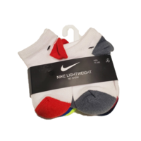 מארז 6 זוגות גרביים nike לבן קרסול בצבעים שונים מידה 4-5 שנים
