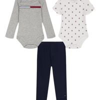 סט 3 חלקים Tommy hilfiger אפור לבן כחול