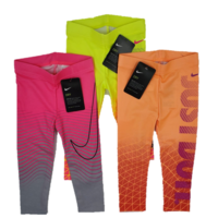 טייץ NIKE ארוך כתום זוהר כיתוב JUST DO IT לאורך בסגול