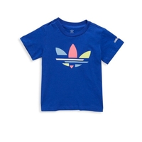 חולצת adidas קלאסית בייבי כחולה לוגו צבעוני מקדימה