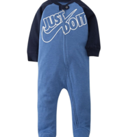 אוברול NIKE בייבי תכלת כהה  ארוך לוגו JUST DO IT בלבן במרכז