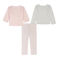 סט 3 חלקים Tommy Hilfiger שרוולים ארוכים, ז'גט מרופד וטייץ ורוד