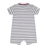 אוברול TOMMY HILFIGER פולו פסים כחול לבן לוגו בחזה