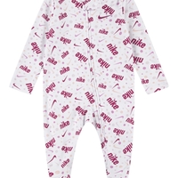 אוברול NIKE לבן כיתובי לוגו בורוד לאורכו NB