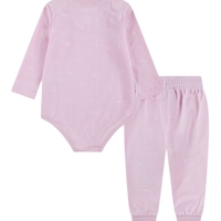 חליפת מכנס NIKE קטיפה ורוד בייבי בגד גוף ומכנסיים